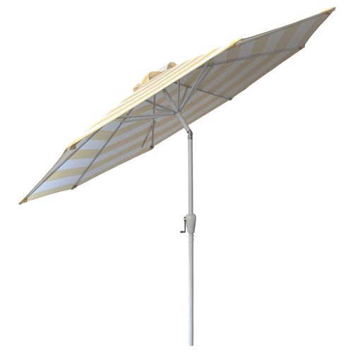 Parasol Droit Bandol Rond 2,70m De Diamètre à Rayures Jaunes