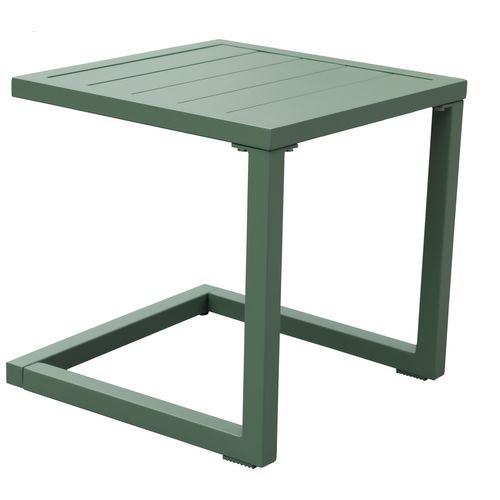 Set 2 Transats Et Table D'appoint Barbados Textilène Et Aluminium Vert Sauge