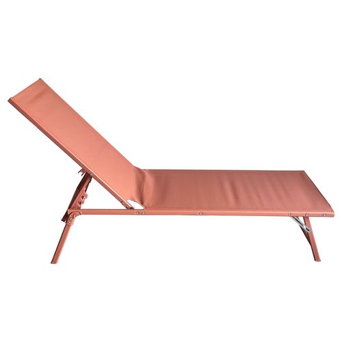 Lot De 2 Bains De Soleil Pliants Sicilia En Textilène Terracotta