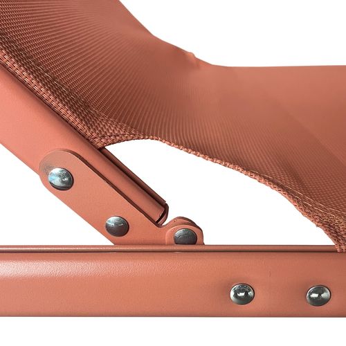 Lot De 2 Bains De Soleil Pliants Sicilia En Textilène Terracotta