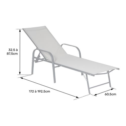 Lot De 2 Bains De Soleil Sardinia En Textilène Vert Sauge - Structure Vert Sauge