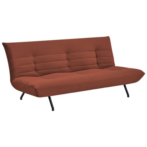 Canapé Convertible 3 Places En Velours Terracotta Anatole