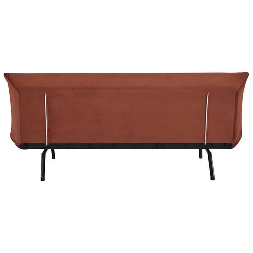 Canapé Convertible 3 Places En Velours Terracotta Anatole