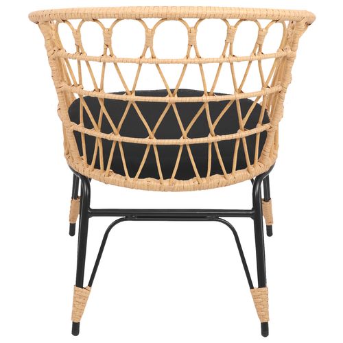 Lot De 2 Fauteuils En Rotin Synthétique Avec Coussins Aiko