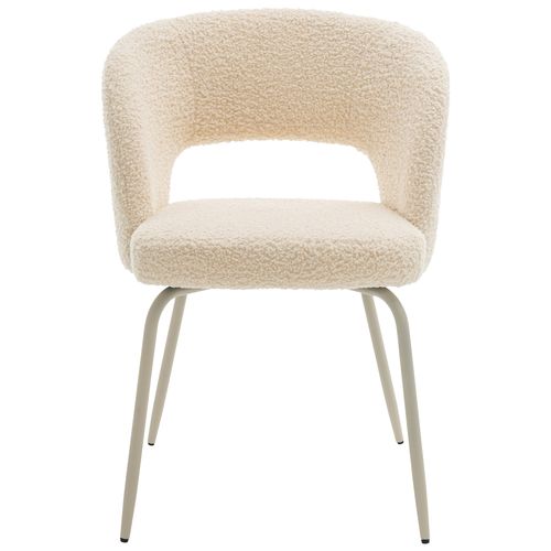 Lot De 2 Chaises En Tissu Boucle Beige Flavia