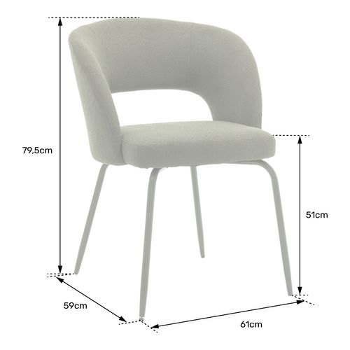 Lot De 2 Chaises En Tissu Boucle Beige Flavia