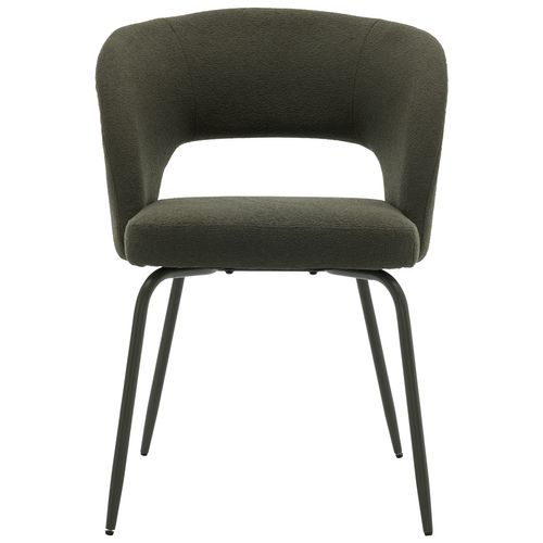 Lot De 2 Chaises En Tissu Boucle Vert Flavia