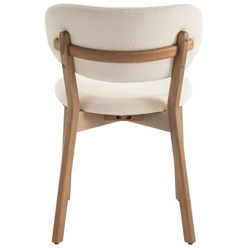 Lot De 2 Chaises En Bois Clair Et Tissu Boucle Beige Aura