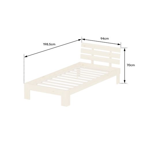 Lit En Bois Avec Tête De Lit 90x190cm Finn