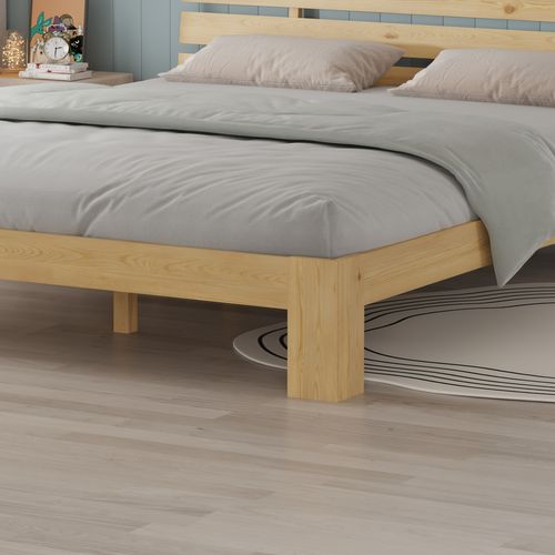 Lit En Bois Avec Tête De Lit 160x200cm Finn