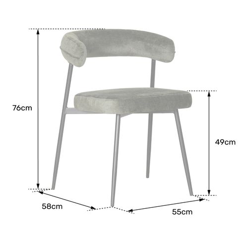 Lot De 2 Chaises En Tissu Vert Chiné Thea