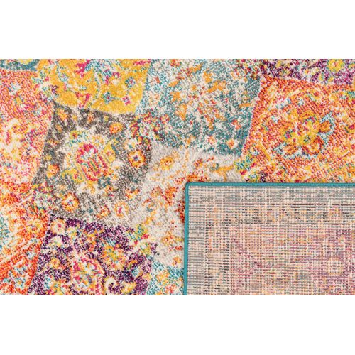 Tapis Ema Vintage 120x170 Cm Bleu, Beige Et Rouge