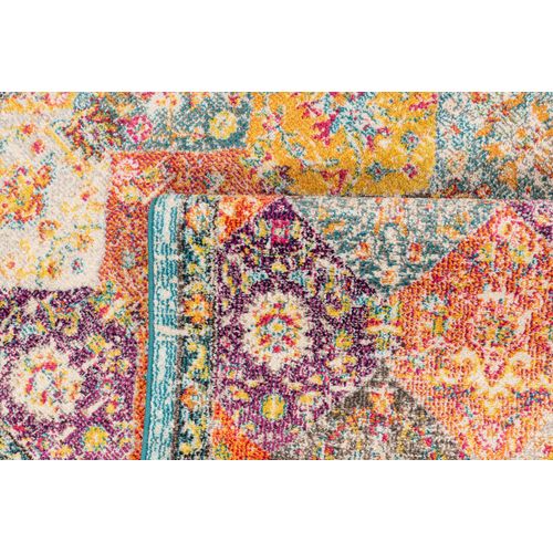 Tapis Ema Vintage 120x170 Cm Bleu, Beige Et Rouge