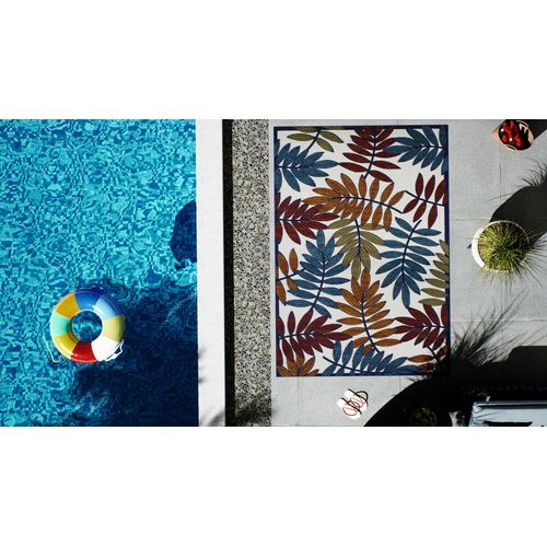 Tapis D'extérieur Rectangle - À Motif Feuille - 70x140 cm - Cabana - Multicolore