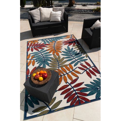 Tapis D'extérieur Rectangle - À Motif Feuille - 120x160 cm - Cabana - Multicolore