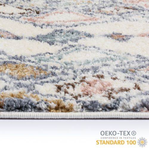 Tapis De Salon Laine Franges Crème  Polypropylène 80x150 Cm