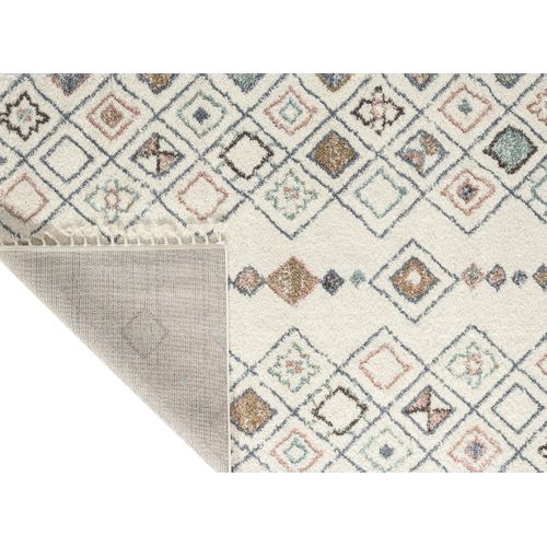 Tapis De Salon Laine Franges Crème  Polypropylène 200x290 Cm