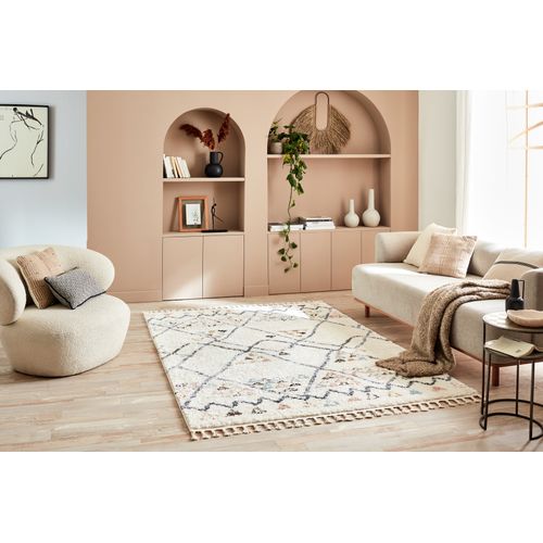 Tapis De Salon Laine Crème  Polypropylène 160x230 Cm