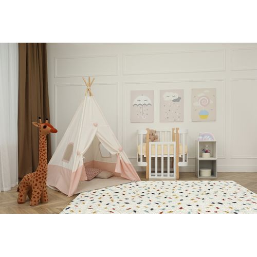 Tapis Enfants Rectangle Shaggy Motifs Confettis - Tipi - 160x230 cm - Multicolore