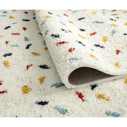 Tapis Enfants Rectangle Shaggy Motifs Confettis - Tipi - 160x230 cm - Multicolore
