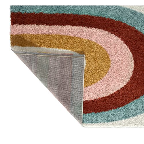 Tapis Enfants Rectangle Shaggy Motifs Mini Arc - Aquarelles - 160x230 cm - Multicolore