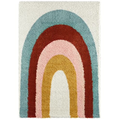 Tapis Enfants Rectangle Shaggy Motifs Mini Arc - Aquarelles - 160x230 cm - Multicolore