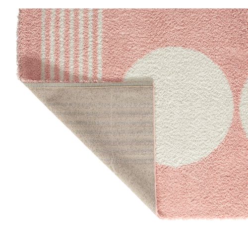 Tapis Enfants Rectangle Shaggy Motifs Géométrique - Aquarelles - 120x160 cm - Rose