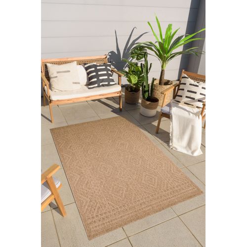 Tapis De Salon Intérieur Extérieur Rectangle Nature Aspect Jute Beige 60x90cm