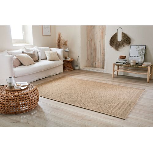 Tapis De Salon Intérieur Extérieur Rectangle Nature  Aspect Jute Beige 80x150cm