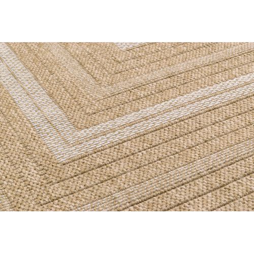Tapis De Salon Intérieur Extérieur Rectangle Nature  Aspect Jute Blanc 60x90cm