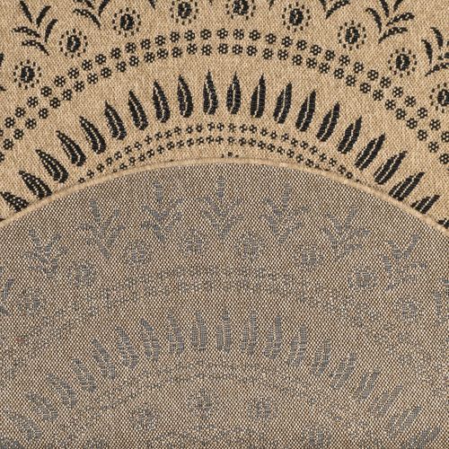 Tapis De Salon Intérieur Extérieur Rectangle Nature  Aspect Jute Noir 120x120cm