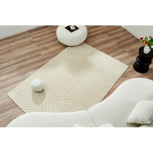 Tapis De Salon Crème 160x230 Cm Graphique Bianca