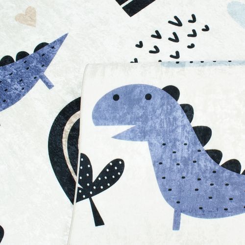 Tapis Enfant Dinosaure - 160x230 Cm - Happy - Bleu