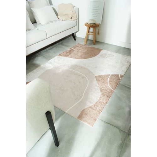 Tapis De Salon Moderne Motif Abstrait - 120x160 Cm - Grege - Beige