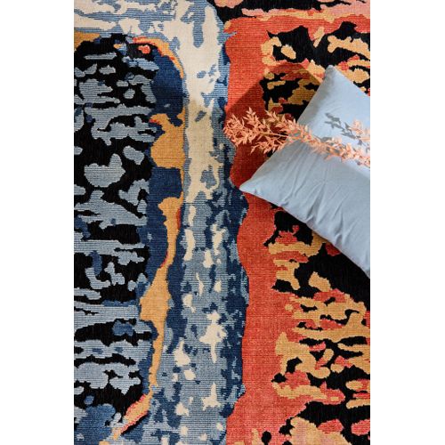 Tapis Intérieur Extérieur à Motif Abstrait Noir 190x290 Cm