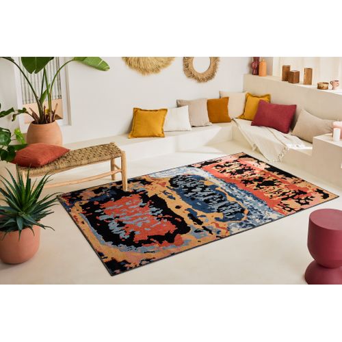 Tapis Intérieur Extérieur à Motif Abstrait Noir 190x290 Cm