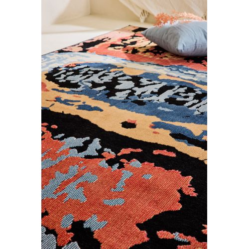 Tapis Intérieur Extérieur à Motif Abstrait Noir 190x290 Cm