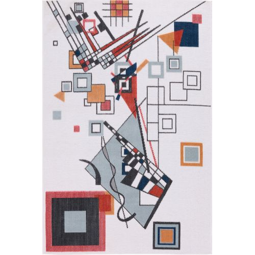 Tapis Intérieur Extérieur à Motif Cubique Bleu 190x2290 Cm