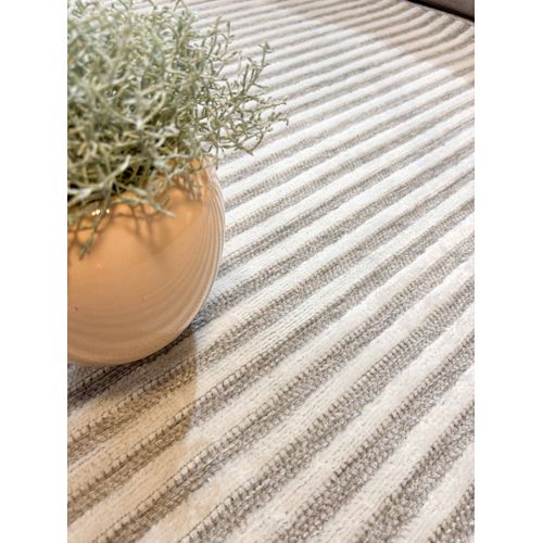 Tapis Intérieur Extérieur à Motif Rayures Grises 114x170 Cm