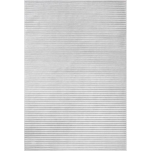 Tapis Intérieur Extérieur à Motif Rayures Grises 114x170 Cm