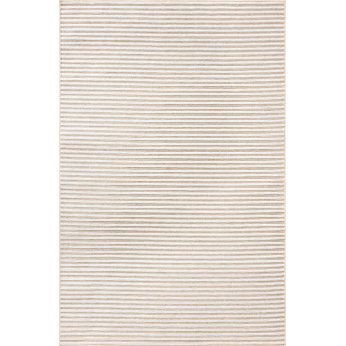 Tapis Intérieur Extérieur à Motif Rayures Beiges 190x290 Cm