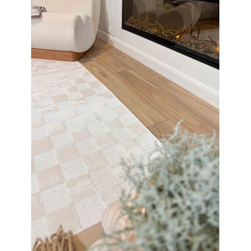Tapis Intérieur Extérieur à Motif Damier Blanc 266x380 Cm