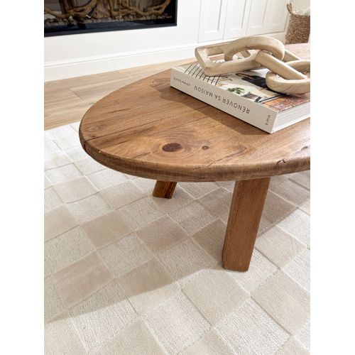 Tapis Intérieur Extérieur à Motif Damier Blanc 266x380 Cm