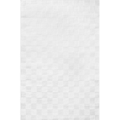 Tapis Intérieur Extérieur à Motif Damier Blanc 266x380 Cm