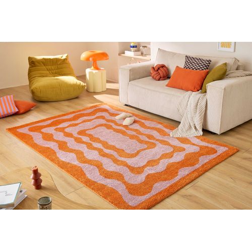 Tapis De Salon Rétro Année 70 - Groovy - Orange - 80x140cm