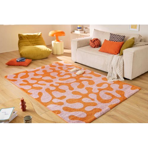 Tapis De Salon Année 70 Rétro - Groovy - Rose - 80x140cm