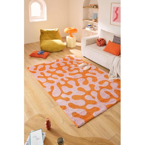 Tapis De Salon Année 70 Rétro - Groovy - Rose - 120x160cm