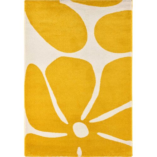 Tapis Intérieur à Poils Longs Groovy 385 Jaune 160 X 230 Cm