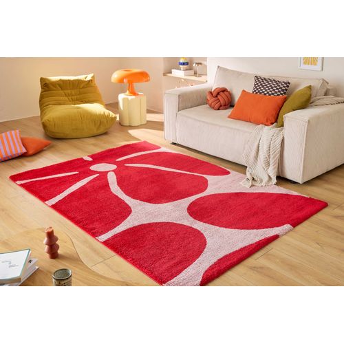 Tapis Intérieur à Poils Longs Groovy 385 Rouge 80 X 140 Cm