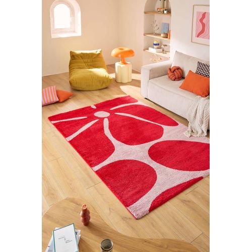 Tapis Intérieur à Poils Longs Groovy 385 Rouge 80 X 140 Cm